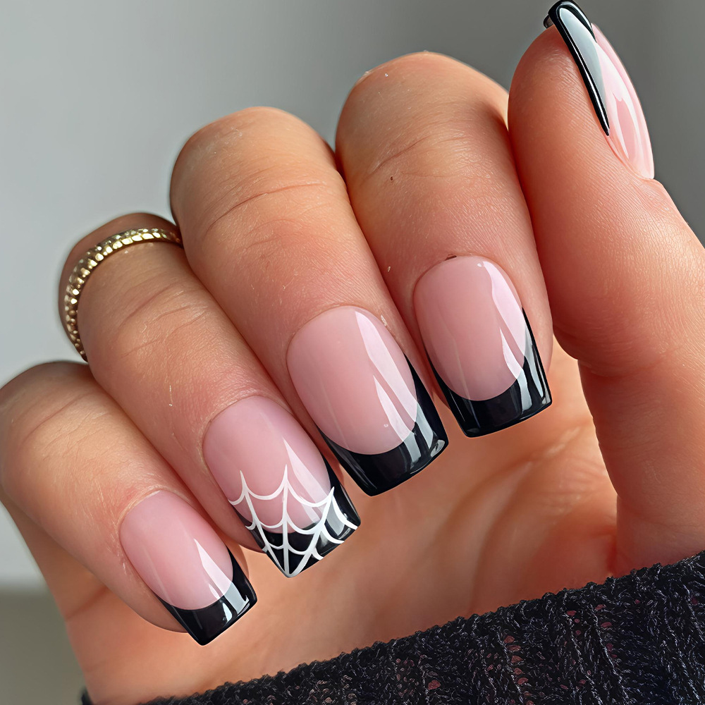 Nail Art Jelly - 24 Stück Halloween Press-On-Nägel, rosa, niedliche