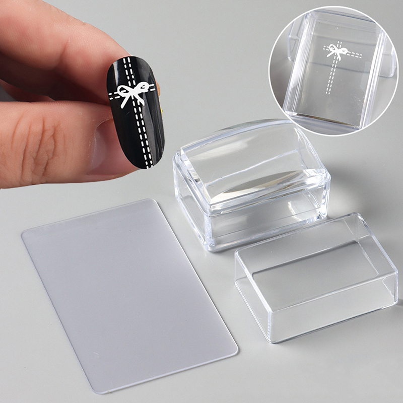 Nail Art Jelly - Transparenter rechteckiger Nail Art Stamper mit