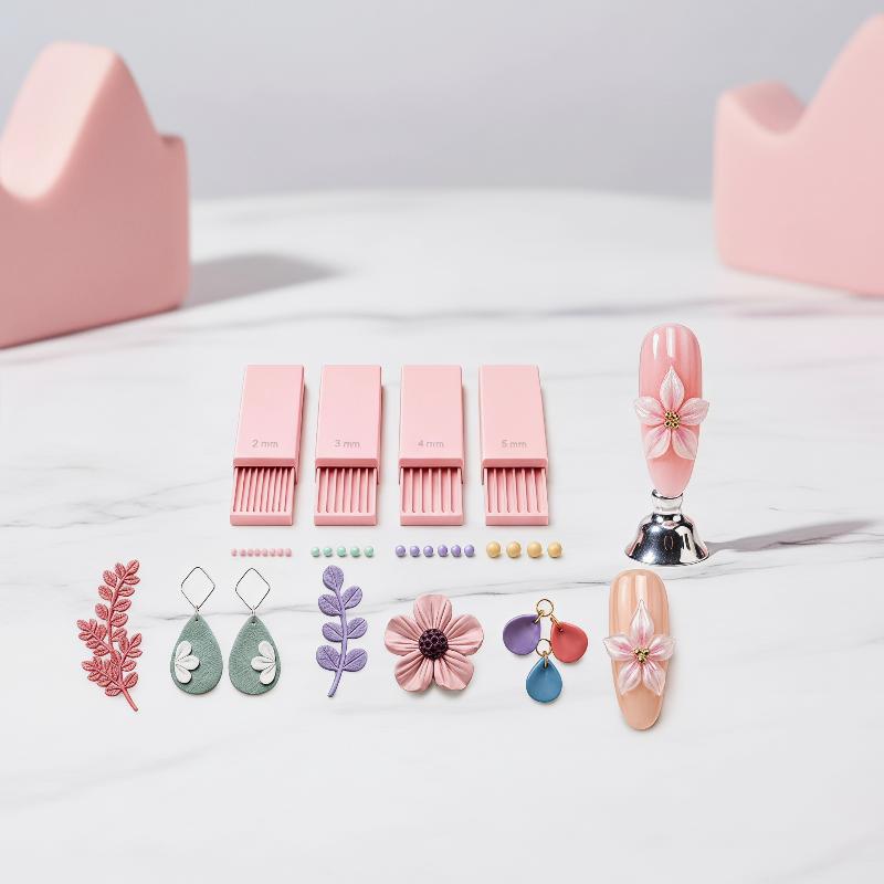 Nail Art Jelly - Nagelkunst-Perlenroller 4-teiliges Set 3D-Druck Ton-Gel-Kugel-Maker-Werkzeug 2-5mm