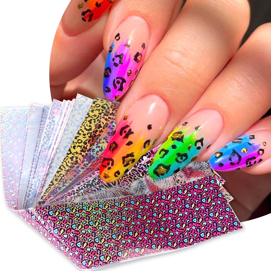 Nail Art Zebra - 10 stücke Bunte Leopardenmuster Nagel Transfer
