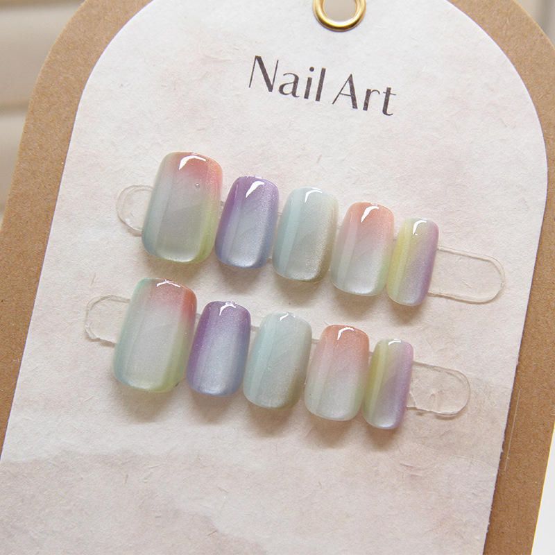 Nail Art Cat Eye - 10 Stück Damenmode Chic Mehrfarbig Cat