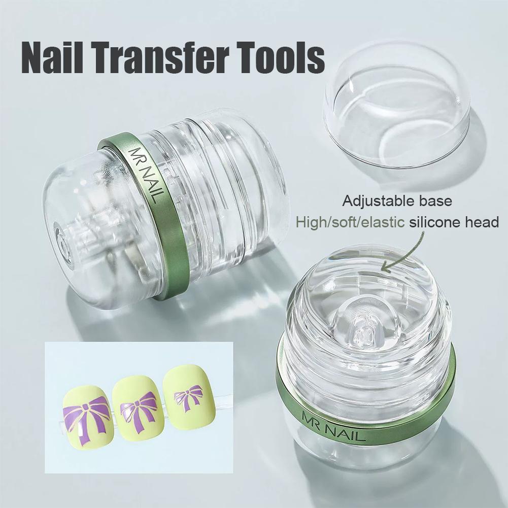 Nail Art Jelly - Jelly-Silikon-Nagelkunststempel, 2-in-1 abnehmbares Nagelstempelwerkzeug