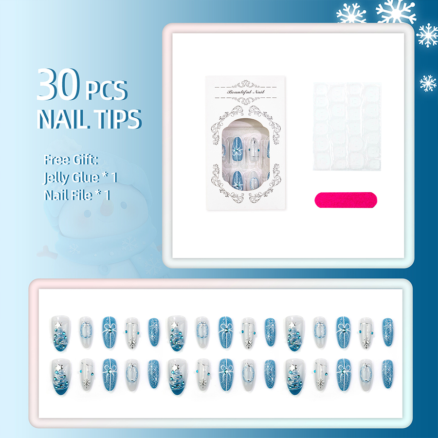 30-teiliges Set mit blauen, se – Nail Art Jelly Bewertung und Preis