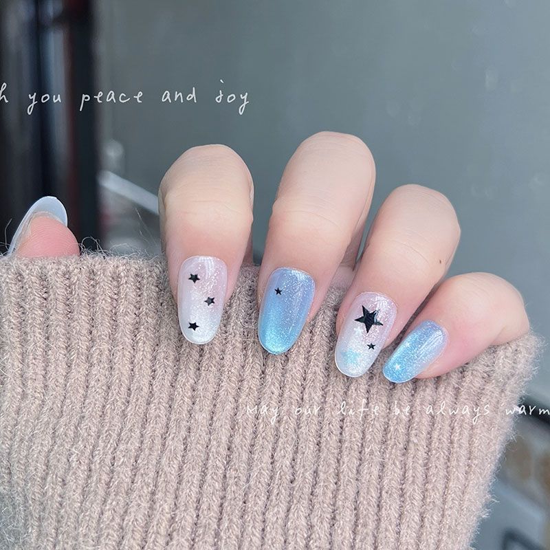 10 Stück kurze, runde Press-On – Nail Art Cat Eye Bewertung und Preis