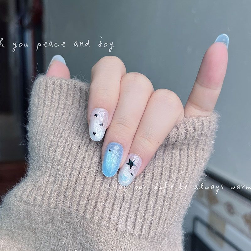 10 Stück kurze, runde Press-On – Nail Art Cat Eye Bewertung und Preis