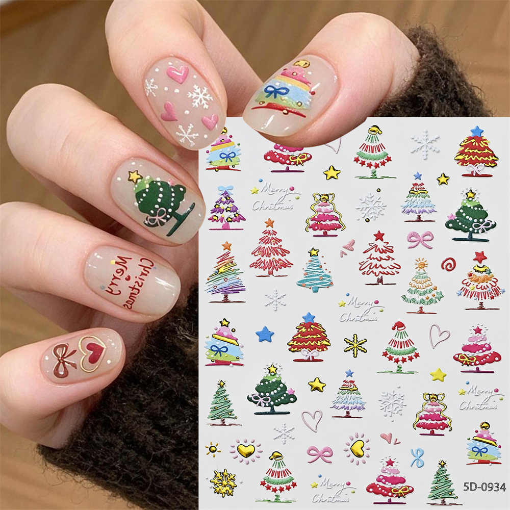 1 Stück Neujahrs-5D-Cartoon-We – Nail Art Xmas Tree Bewertung und Preis