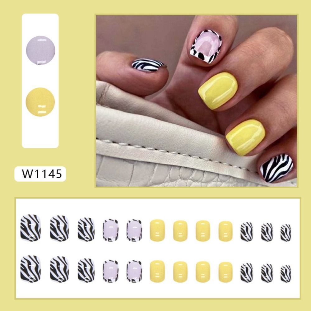 Neue kurze runde künstliche Nä – Nail Art Zebra Bewertung und Preis