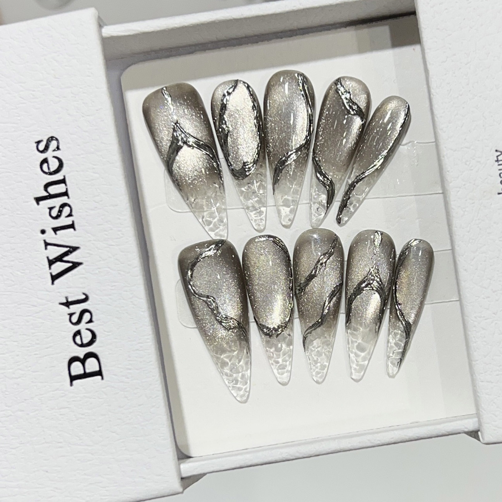 10 Stück Halloween-Kunstnägel, – Nail Art Cat Eye Bewertung und Preis