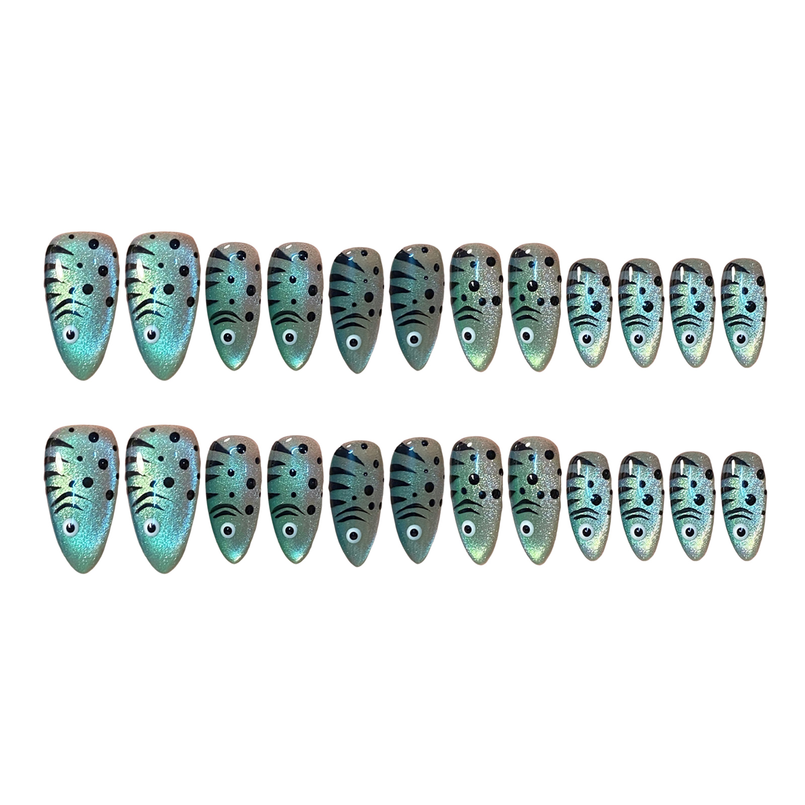 24 Stück Cat-Eye-Press-On-Näge – Nail Art Full Cat Eye Bewertung und Preis