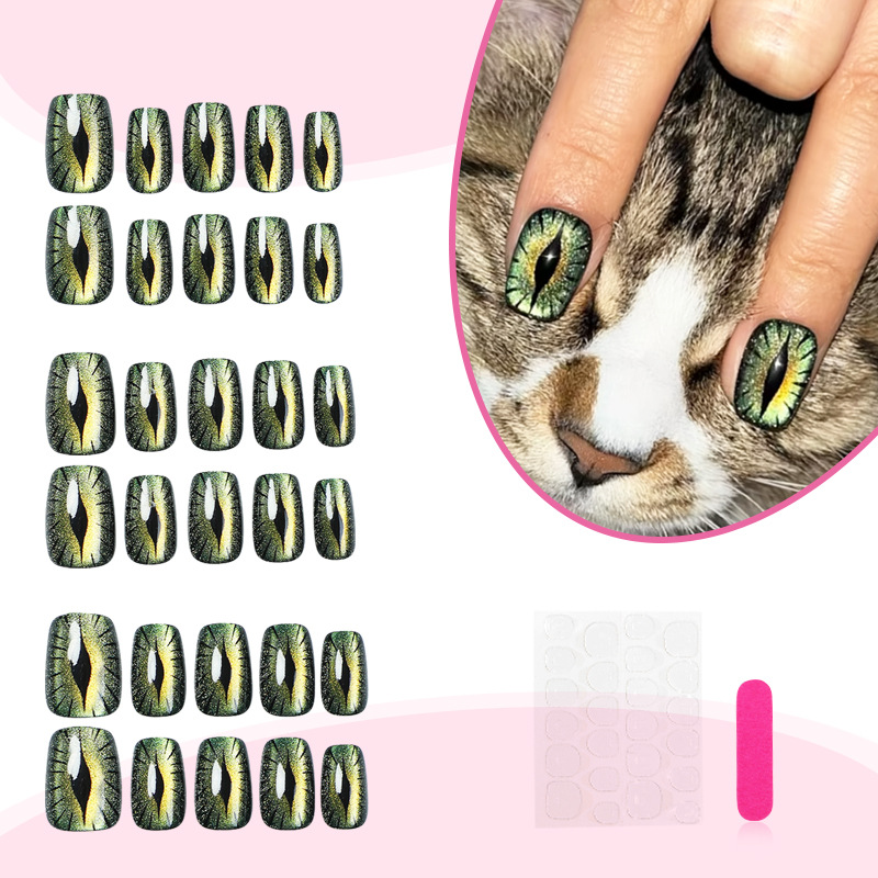 Kurze künstliche Nägel für Fra – Nail Art Full Cat Eye Bewertung und Preis