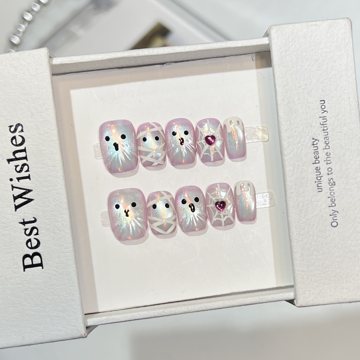 10 Stück handgemachte kurze Nä – Nail Art Full Cat Eye Bewertung und Preis