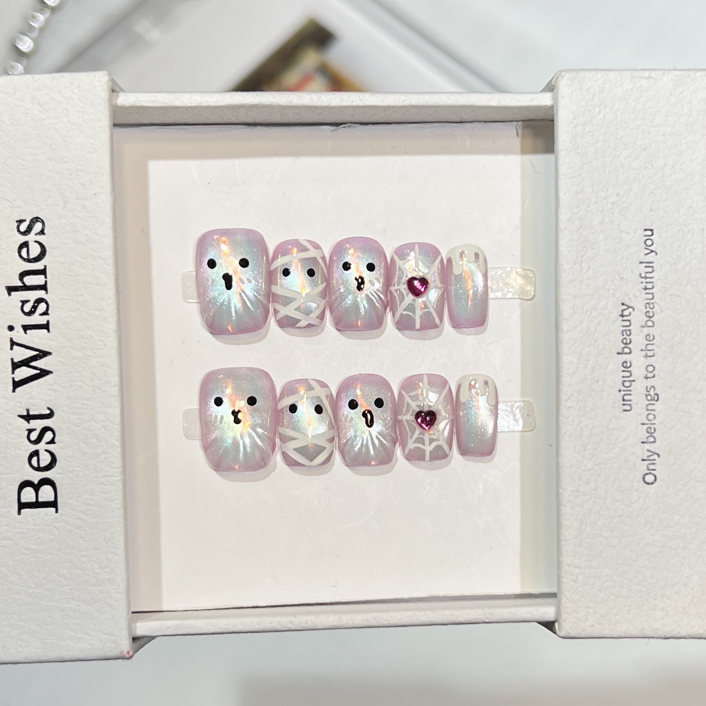 10 Stück handgemachte kurze Nä – Nail Art Full Cat Eye Bewertung und Preis