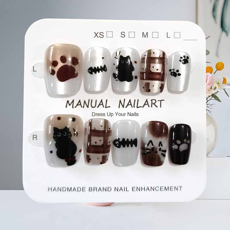10 Stück niedliche Cartoon-sch – Nail Art Cat Eye Bewertung und Preis