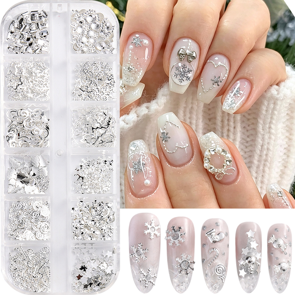3D Gold Silber Schneeflocken W – Nail Art Xmas Tree Bewertung und Preis