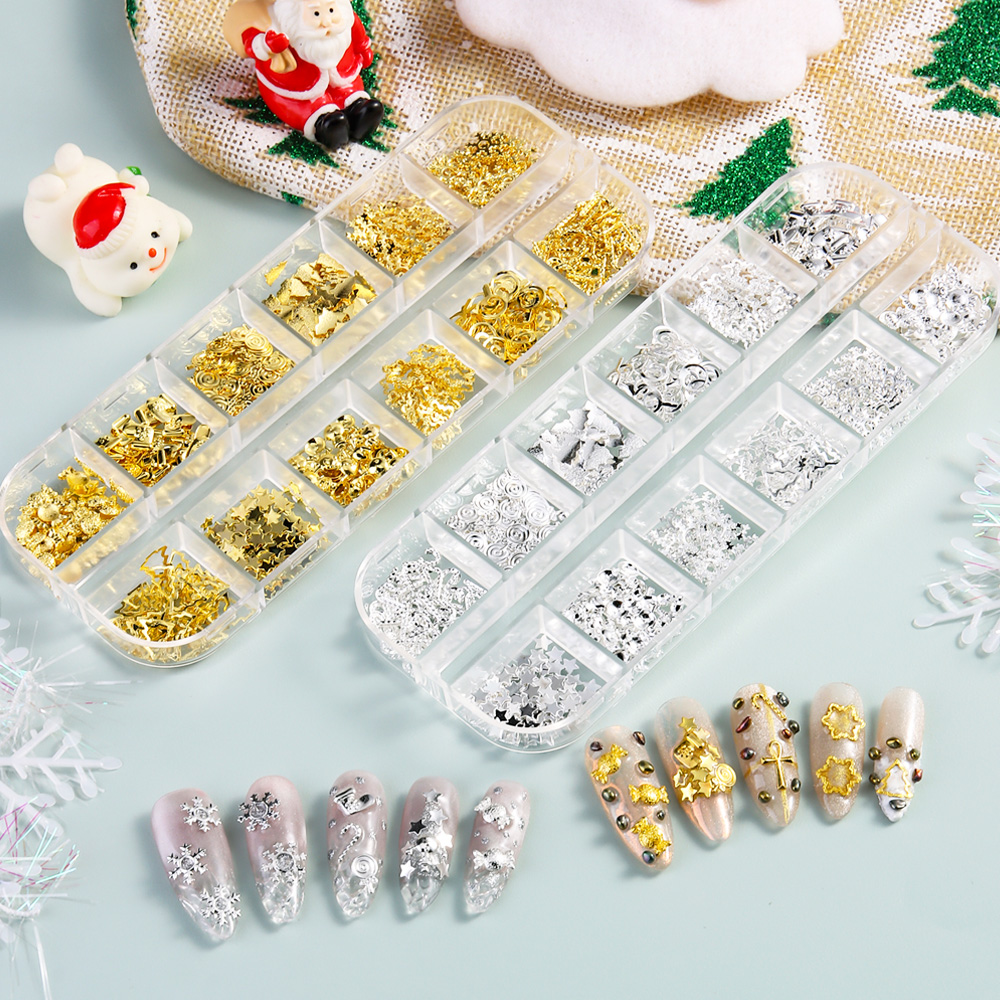 3D Gold Silber Schneeflocken W – Nail Art Xmas Tree Bewertung und Preis