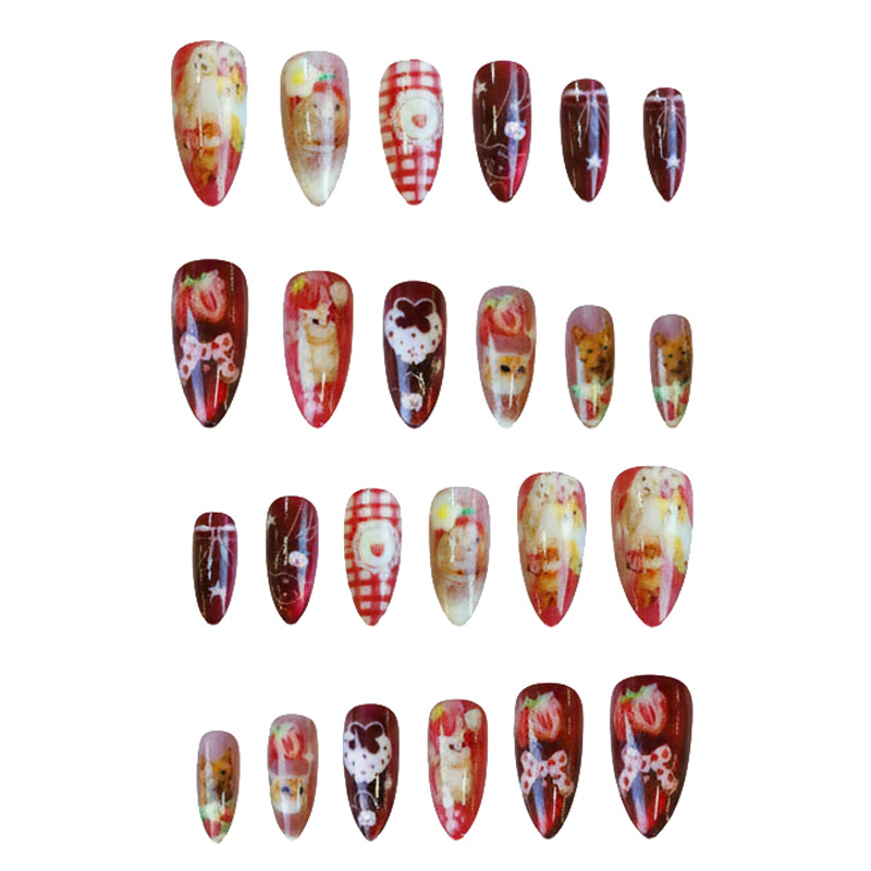 24 Stück Erdbeer-Katzenaugen-N – Nail Art Cat Eye Bewertung und Preis