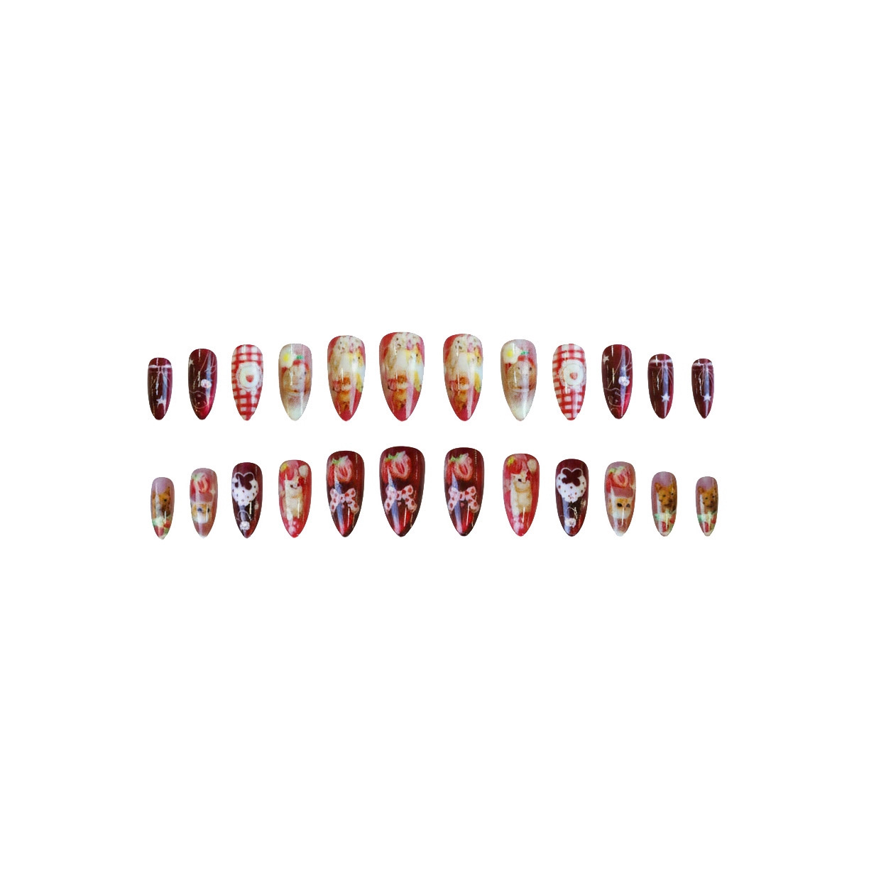 24 Stück Erdbeer-Katzenaugen-N – Nail Art Cat Eye Bewertung und Preis